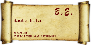 Bautz Ella névjegykártya